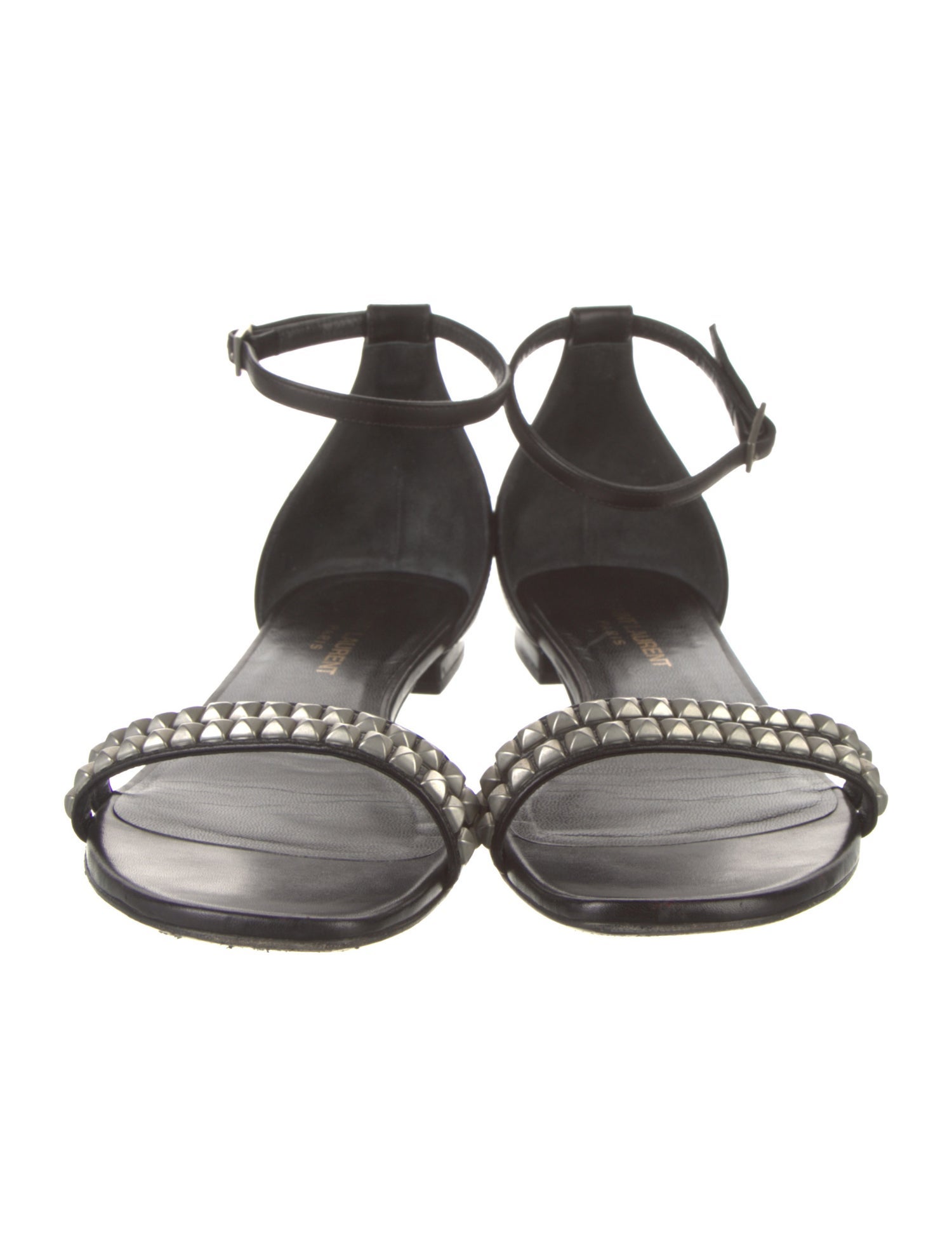 Saint Laurent Leather Studded Accents Sandals